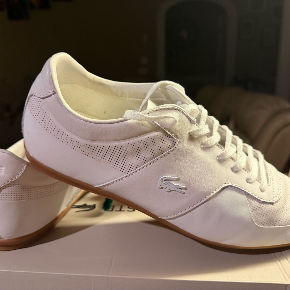 Lacoste Men's White Leather Sneakers